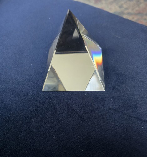 Crystal glass pyramid - glass,