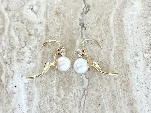 14k genuine pearls diamond - genuine, pearls/diamond