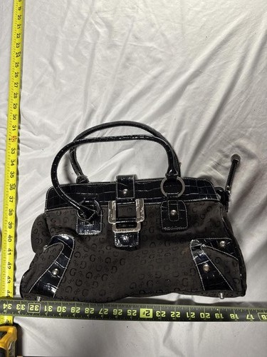 Guess black patterned handbag - guess,