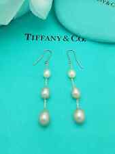 Tiffany & Co Elsa Peretti Pink Pearls by the Yard Dangle Silver Earrings RRP£720