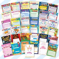 20x Childrens Kids Birthday Party Invitations Invites Pads  Blank Boys Girls
