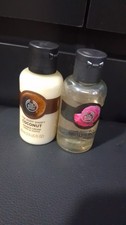 body shop mini shower gels x2