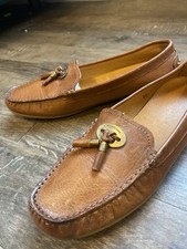 Russell & Bromley Ladies Leather Loafers Light Brown Tan Tassel Slip On UK6 EU39