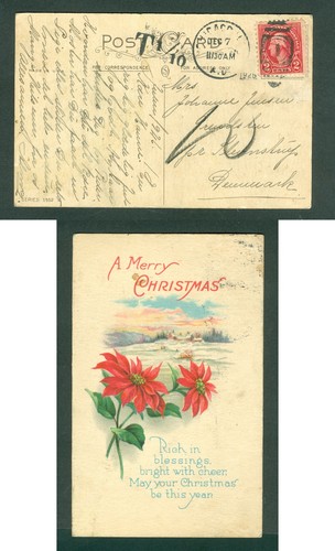 Usa 1926 christmas card to - usa.,