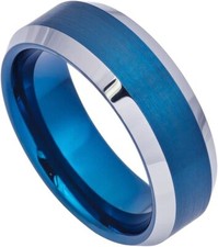 8mm Tungsten Carbide Blue IP