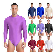 UK Men Bodysuit Tank Leotard Stretchy Rompers Wrestling Singlet Overall High Cut