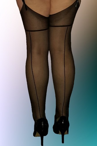 Pairs black denier seamed - 8,