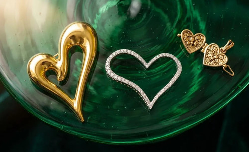 Vintage heart jewelry lot - vintage, with