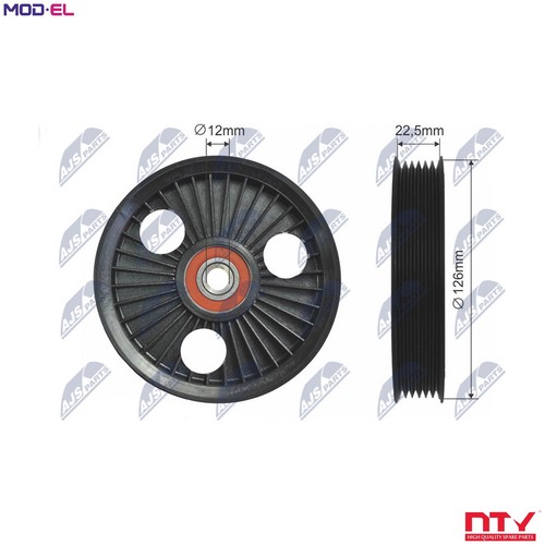 Deflectionguide pulley vribbed - pulley,