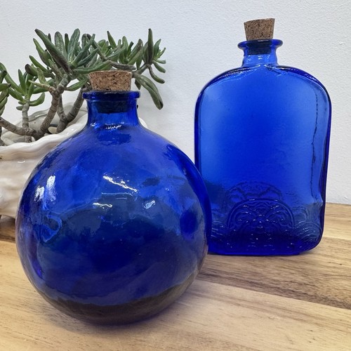 Pair vintage cobalt blue - a,
