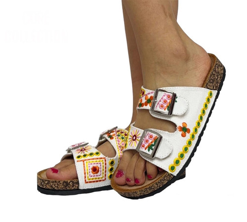 Ladies floral mule sandals - mule,