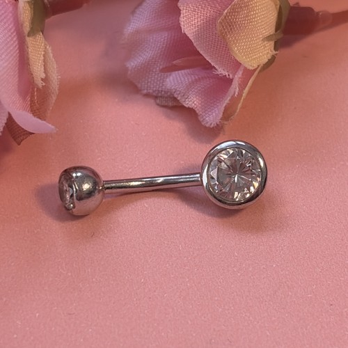 9ct white gold crystal double - gold,