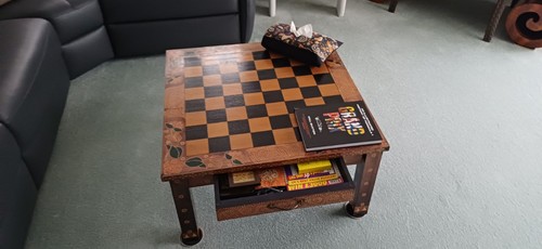 Indonesian chess coffee table - chess,