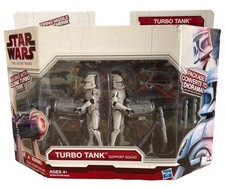Vintage 2009 Star Wars The Clone Wars Turbo Tank Support Squad Action Figure Set