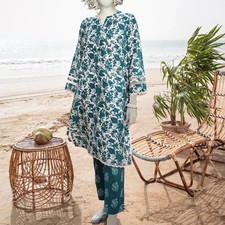 J. Junaid Jamshed Lawn Blue Printed 2Pc Suit Unstitched 💯Original Floral Khaadi