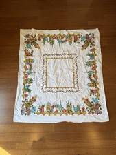 Vintage Folk Art Tablecloth