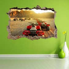 Quad Bikes Sunset 3D Wall