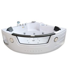 Whirlpool corner bath glass