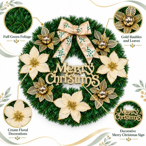 40cm green gold christmas - 40cm,