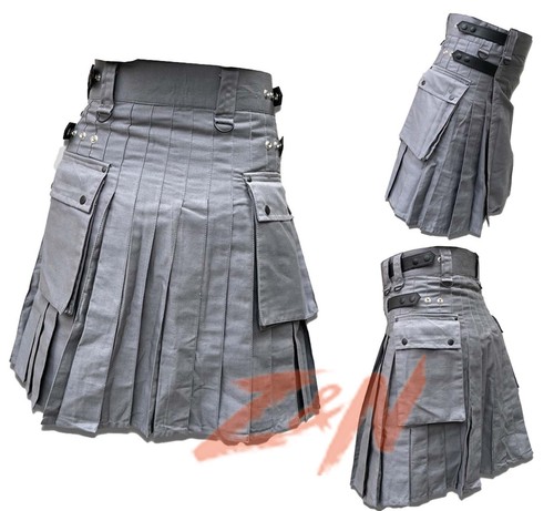 Men grey cotton leather - men's,
