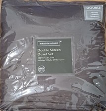 Kirkton House 300TC Double Cotton Sateen Duvet set and Double Fitted Sheet