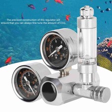 Aquarium CO2 Regulator Dual Gauge Display CO2 Pressure Gauge With Bubble.