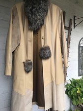 womens leather and suede coat