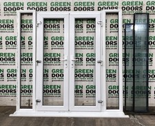 FRENCH DOORS WITH SIDELIGHTS USED UPVC EXTERNAL EXTERIOR DOUBLE GLAZED WHITE