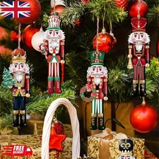 12 Pcs Nutcracker Soldiers Wooden Christmas Tree Decorations Xmas Hanging Decor