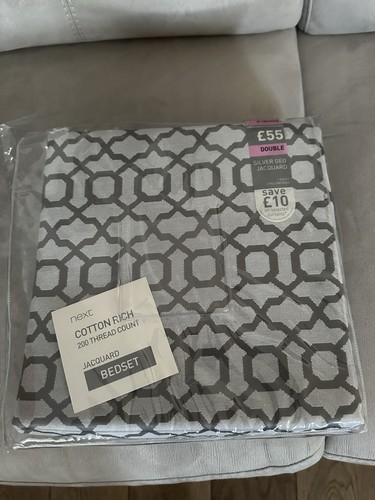 Next grey double bed set - bed,