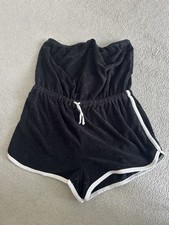 Topshop size 16 towelling beach cover up playsuit black