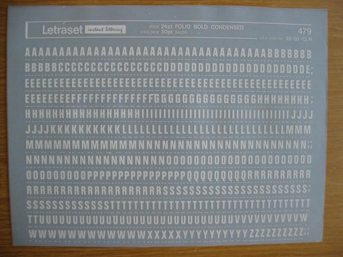 Sheet letraset upper - x,