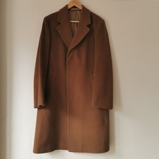 Crombie Aberdeen Scotland Mens Camel Brown Wool Coat 42 Chest