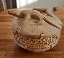 Carved Lizards Trinket Box