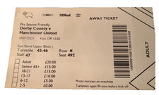 TICKET 2021/22 Derby County v Manchester United Friendly - UTD End