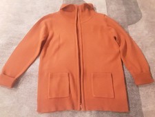 ZIPPED CARDIGAN, BURNT ORANGE