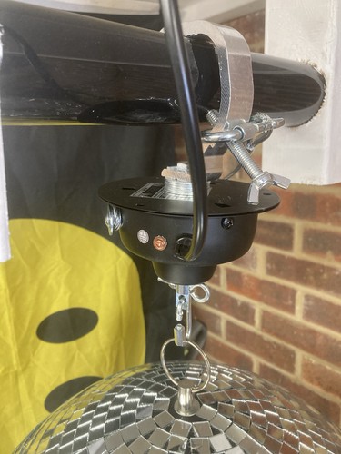 Hanging motor mirrorball - hanging,