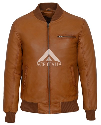 70s mens bomber leather jacket - mens,
