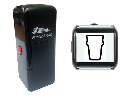 Rubber stamp pint - stamp, glass
