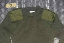 Green Crew Neck Pullover Commando Jumper with Sewn Badges British Army Issued