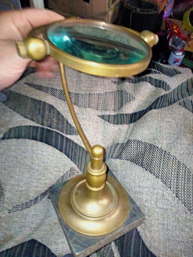 Antique brass desk magnifying - antique,