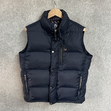 Crew Clothing Gilet Mens Medium Large Down Navy Blue Body Warmer