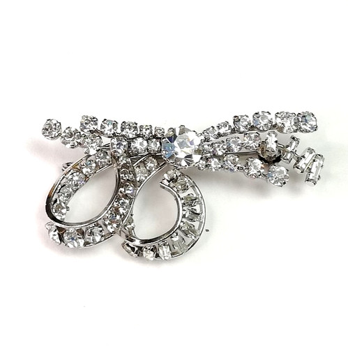 Vintage mcm rhinestone brooch - vintage,