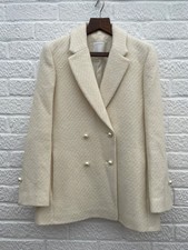 Sandro Cream Wool Mix Double