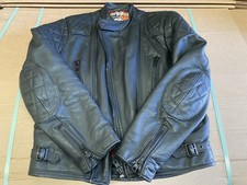 Mens Vintage Wolf Leathers Black Motorcycle Jacket - Size 40 - Medium