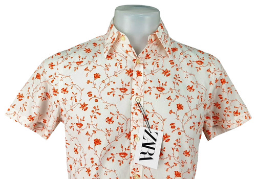 Zara mens orange floral - mens, s/s