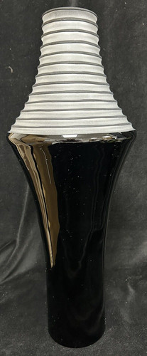 Tall black vase - vase, glass