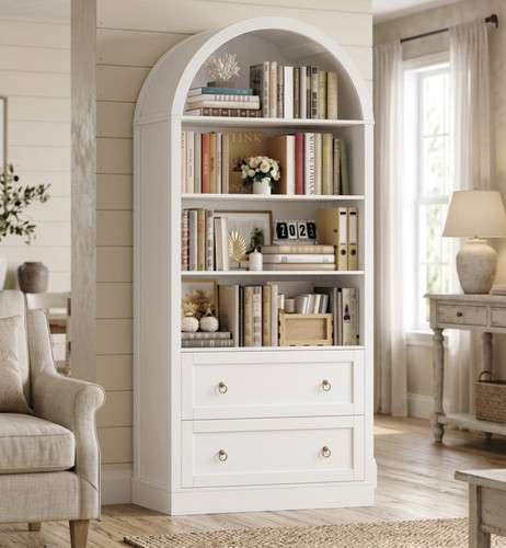 Arched bookcase tall display - bookcase,
