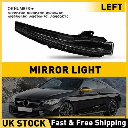 Left mirror turn signal - mirror, light