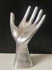 Vintage Solid Polished Aluminium Hand Sculpture Ornament Heavy Large Unusual Art